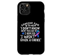 Thyroid Cancer Awareness Blue Pink Teal Ribbon Fighter Chemo Case for iPhone 11 Pro