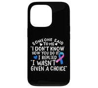 Thyroid Cancer Awareness Blue Pink Teal Ribbon Fighter Chemo Case for iPhone 13 Pro