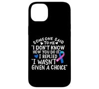 Thyroid Cancer Awareness Blue Pink Teal Ribbon Fighter Chemo Case for iPhone 14 Plus