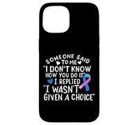 Thyroid Cancer Awareness Blue Pink Teal Ribbon Fighter Chemo Case for iPhone 15