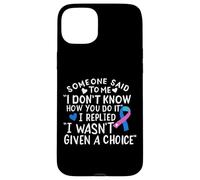 Thyroid Cancer Awareness Blue Pink Teal Ribbon Fighter Chemo Case for iPhone 15 Plus