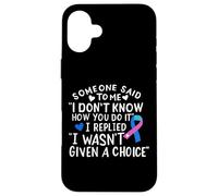 Thyroid Cancer Awareness Blue Pink Teal Ribbon Fighter Chemo Case for iPhone 16 Plus