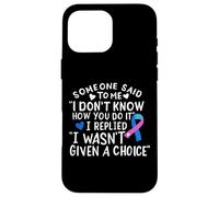 Thyroid Cancer Awareness Blue Pink Teal Ribbon Fighter Chemo Case for iPhone 16 Pro Max