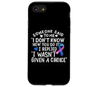 Thyroid Cancer Awareness Blue Pink Teal Ribbon Fighter Chemo Case for iPhone SE (2020) / 7/8