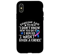 Thyroid Cancer Awareness Blue Pink Teal Ribbon Fighter Chemo Case for iPhone X/XS