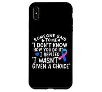 Thyroid Cancer Awareness Blue Pink Teal Ribbon Fighter Chemo Case for iPhone XS Max