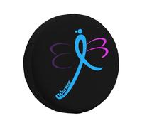Thyroid Cancer Awareness Car Wheel Accessories Potable Auto Tyre Covers Waterproof Spare Wheel Cover Universal For Rv Suv Most Vehicles 14inch