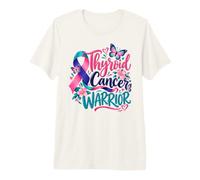 Thyroid Cancer Awareness Ribbon Floral Support Premium T-Shirt