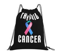 Thyroid Cancer Awareness Ribbon Women Men Pe Bag Portable String Backpack Large Drawstring Bag For Football Sports Travel
