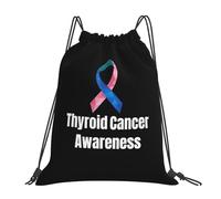 Thyroid Cancer Awareness Ribbon Women Men String Backpack Waterproof Swimming Bags Large Pe Bag For Sports Climbing Football