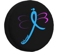 Thyroid Cancer Awareness Spare Tire Cover Waterproof Car Wheel Accessories Dust-Proof Spare Wheel Cover Universal For Most Vehicles Crv Suv 17inch