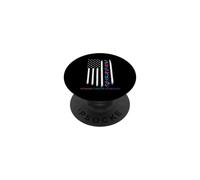 Thyroid Cancer Awareness Warrior American Flag Butterflies PopSockets Adhesive PopGrip