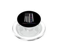 Thyroid Cancer Awareness Warrior American Flag Butterflies PopSockets PopGrip for MagSafe