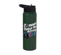 Thyroid Cancer Picked the Wrong Girl Awareness Support Squad Stainless Steel Insulated Water Bottle