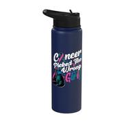 Thyroid Cancer Picked the Wrong Girl Awareness Support Squad Stainless Steel Insulated Water Bottle