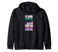 Thyroid Cancer Warrior Thyroid removal Zip Hoodie
