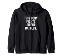 Thyroid Invisible War Autoimmune Awareness Thyroid Warrior Zip Hoodie