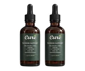 Thyroid Support Drops, Cure Thyroid Support Drop,Natural Ingredients,Energy & Focus Formula, Mood,Sleep Support, for Women and Men,60ML (2 pcs)