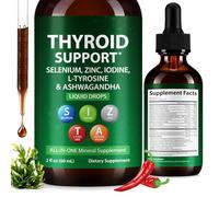 Thyroid Support Liquid Drops, 60ml, Enriched with L-Tyrosine, Zinc, Vitamin B12 & B6, for Metabolism & Thyroid Health Support | Vegan & Non-GMO