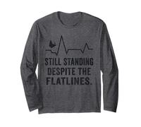 Thyroid Warrior Butterfly Design Tee Still Standing Despite Long Sleeve T-Shirt