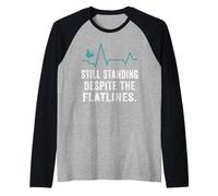 Thyroid Warrior Butterfly Design Tee Still Standing Despite Raglan Baseball Tee