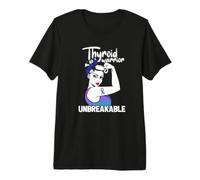 Thyroid Warrior Unbreakable Cancer Awareness Support Premium T-Shirt
