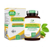 ThyroMax Thyroid Support Supplement - 120 Vegan Capsules, 17 Active Ingredients: Iodine & Selenium for Thyroid, L-Tyrosine, Ashwagandha, Zinc, B12 - High Strength Energy & Focus, 2 Month Supply