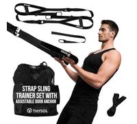 THYSOL® Resistance Trainer Pro Xtreme Straps Army | Sling Trainer Set with Adjustable Door Anchor | Fitness Home Workouts - Suitable for Travelling & for Training Indoor & Outdoor (Black)