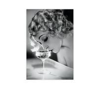 THYTJSZ Classic 1920s Glamour Photo of Champagne Life Canvas Poster Bedroom Decor Landscape Office Room Decor Gift 20x30inch(50x75cm)
