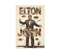 THYTJSZ Elton John Vintage Poster Canvas Poster Bedroom Decor Landscape Office Room Decor Gift 24x36inch(60x90cm)