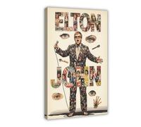 THYTJSZ Elton John Vintage Poster Canvas Poster Wall Art Decor Print Picture Paintings for Living Room Bedroom Decoration 16x24inch(40x60cm)