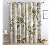 THYUNQ Floral Curtains for Bedroom Living Room, Blackout Curtains 108 Drop - Thermal Insulated Eyelet Drapes, Patterned Window Treatments, 90x108 Inch (W X L), 2 Panels
