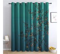 THYUNQ Floral Curtains for Bedroom Living Room, Blackout Curtains 90 Drop - Thermal Insulated Eyelet Drapes, Patterned Window Treatments, 90x90 Inch (W X L), 2 Panels