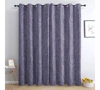 THYUNQ Purple Paisley Curtains for Bedroom Living Room, Blackout Curtains 54 Drop - Thermal Insulated Eyelet Drapes, Patterned Window Treatments, 66x54 Inch (W X L), 2 Panels