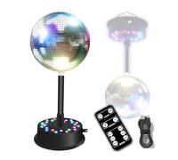 THYXGS 6" Mirrors Ball Light with Remote, 23 RGBW LED Disco Party Lights, 5-10RPM Adjustable Speed, with Multi Light Mode and Voice Control, for Parties, Home Decor