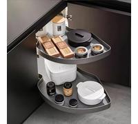 THYXGS Heavy-Duty Corner Cabinet Pull-Out Organizer, 2-Tier Blind Corner Shelf with 270° Swing-Out Tray, Left/Right Swing, Adjustable Height, for Cabinets ≥35.4" In Diameter