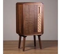 THYXGS Rustic Solid Wood Flip Trash Can, Freestanding Garbage Recycling Cabinet, Pet Proof Trash, Cabinet Door/Silent, with High-leg, for Kitchen Living Room