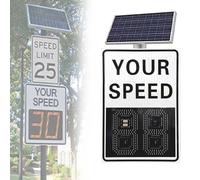 THYXGS Solar Powered LED Radar Speed Display Signs, Flashing Speed Limit Indicator, Simultaneous Speed Measurement 4 Lanes, with Remote Control, for Speed-Limited Roads