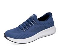 THYXLOR Men's Breathable Mesh Walking Shoes - Lightweight Memory Foam Sneakers with Easy-On Design & Cushioned Sole for Daily Wear, Travel & Work, Blue, 11.5