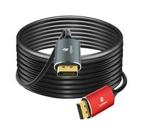 Thzzhnno 4K 8K DisplayPort Optic Fiber Cable 15M, DP to DP 1.4 Cable 8K@30Hz 4K@120Hz/144Hz, 2K@165Hz/240Hz, 1080P@240Hz, 32.4 Gbps Support HDR, G-Sync FreeSync for Laptop PC TV Gaming Monitor