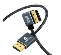 Thzzhnno 90° DisplayPort Cable 1M, Right Angled Displayport 1.4 Lead Support up to 8K, 4K/60Hz for Gaming Monitor Graphics Card