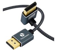 Thzzhnno 90° DisplayPort Cable 2M, Down Angled Displayport 1.4 Lead Support up to 8K, 4K/60Hz for Gaming Monitor Graphics Card