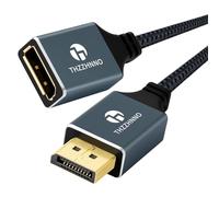 Thzzhnno DisplayPort Extension Cable 0.5M, DisplayPort 4K Male to Female Cable, DP to DP Extended Lead Supports 4K@60Hz for Gaming Monitor, Graphics, PC
