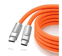 Thzzhnno Silicone USB C 3.2 Gen2 Cable 2M, Ultra Flexible & Soft USB C 20Gbps 4K@60Hz Video Fast Charging 100W Type C Cable for Thunderbolt 3, iPad, MacBook, Galaxy S21 (Orange)