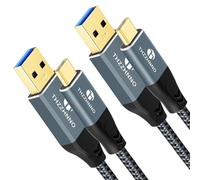 Thzzhnno USB A to USB C Cable 0.5M 2Pack, USB 3.1 USB 3.2 Gen2 10Gbps Data Transfer Lead for Samsung Galaxy/iPhone 15/MacBook Pro/iPad Pro