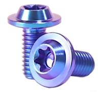 Ti Alloy Bottle Cage Bolts, M5x10mm Ultralight Truss Head Screws, Anodized Oxidation Resistant Fasteners for Mountain Road Bike Water Bottle Cages(Blue-purple)