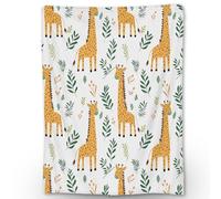 Ti Caldi Cartoon Giraffe & Leaves Blanket, Soft Flannel Animal Throw Blanket for Couch, Bed, Travel & Home Decor, Cozy Lightweight Warm Fluffy Fuzzy Blankets for Adults Kids Women Girls 60×50 in