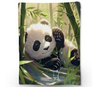 Ti Caldi Cute Cartoon Panda Blanket, Soft Fuzzy Lightweight Animal Flannel Throw Blanket for Couch, Bed, Travel & Outdoor Use, Warm Cozy Decor Blankets for Women Boys Girls 50×40 in