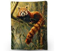 Ti Caldi Cute Red Panda Blanket - Soft Cozy Lightweight Animal Flannel Throw Blanket for Adults Kids Boys Girls, Warm Fluffy Fuzzy Blankets for Couch, Bed, Travel, Outdoor Use, Home Decor 60×50 in