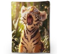 Ti Caldi Cute Tiger Blanket, Soft Fuzzy Lightweight Animal Flannel Throw Blanket Perfect for Couch, Bed, Travel & Outdoor Use, Warm Fluffy Cozy Decor Blankets for Adults Kids Women Girls 80×60 in